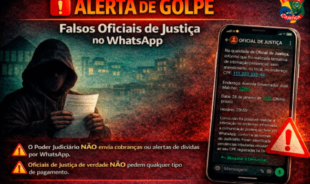 ALERTA DE GOLPE: FALSOS OFICIAIS DE JUSTIÇA NO WHATSAPP